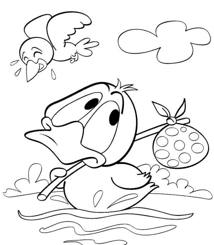 Tranh vẽ vịt con đáng yêu cho bé