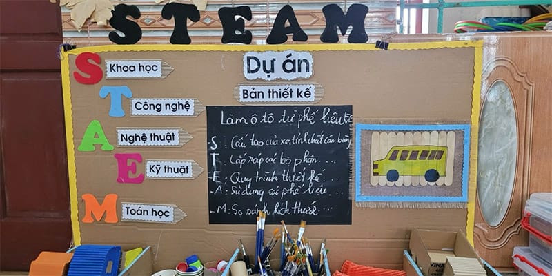 Trẻ em tham gia vào dự án STEAM mầm non để học hỏi qua thực hành