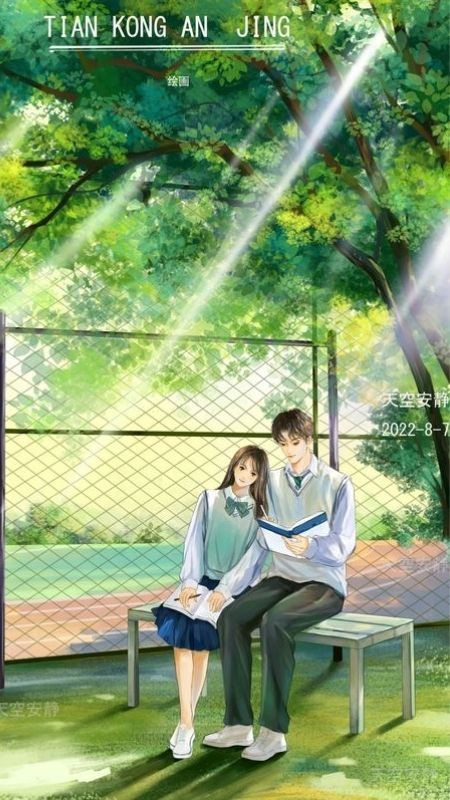 Trộm yêu nhau ở sân trường, cùng nhau học và đọc sách qua ảnh cặp đôi