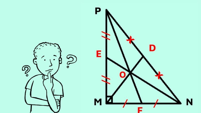 Trọng tâm của tam giác vuông, minh họa vị trí đặc biệt của điểm G.