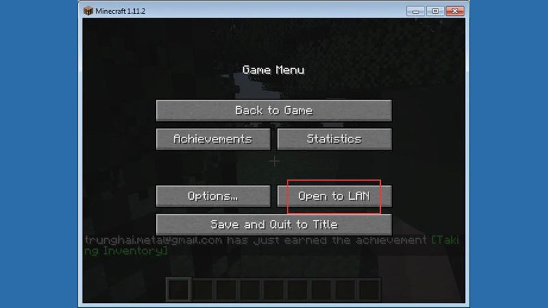 Tùy chọn &quot;Open to LAN&quot; trong game để mở mạng nội bộ và chia sẻ qua Hamachi