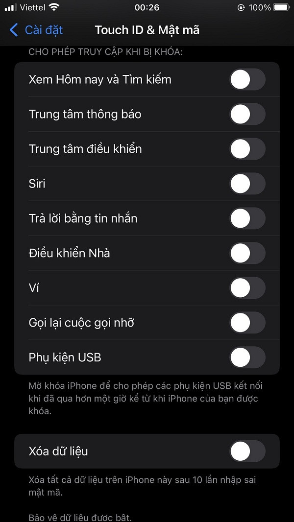 Tuỳ chọn tắt hiển thị tin nhắn iMessage trên màn hình khoá iPhone trong cài đặt Thông báo