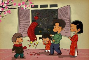 Tuyển tập tranh vẽ gia đình tết vui nhộn