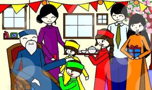 Tuyển tập tranh vẽ về gia đình ngày tết sum vầy