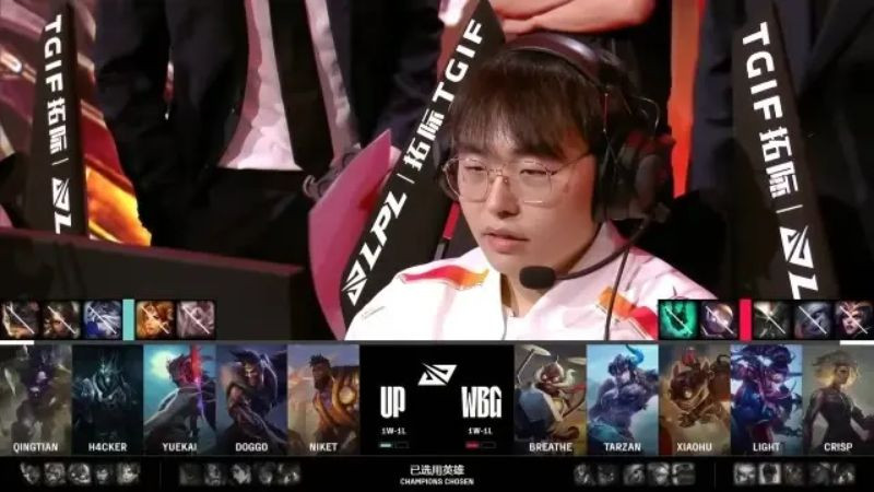 Tuyển thủ chuyên nghiệp thi đấu Liên Minh Huyền Thoại dưới áp lực của thể thức Fearless Draft.