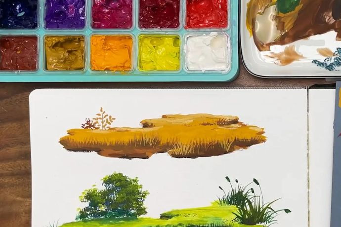 Ứng dụng màu gouache trong minh họa với lớp màu mờ đục và sắc nét