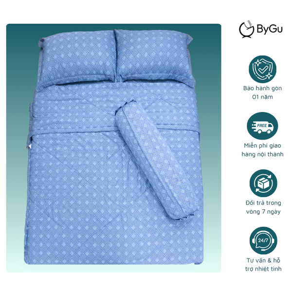 Vải dệt màu xanh ghi chất liệu tự nhiên, thể hiện sự bền vững và phong cách nhẹ nhàng