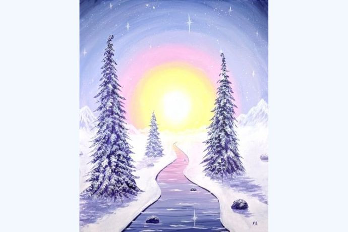 Vẽ cây thông Noel phong cách minh họa dễ thương