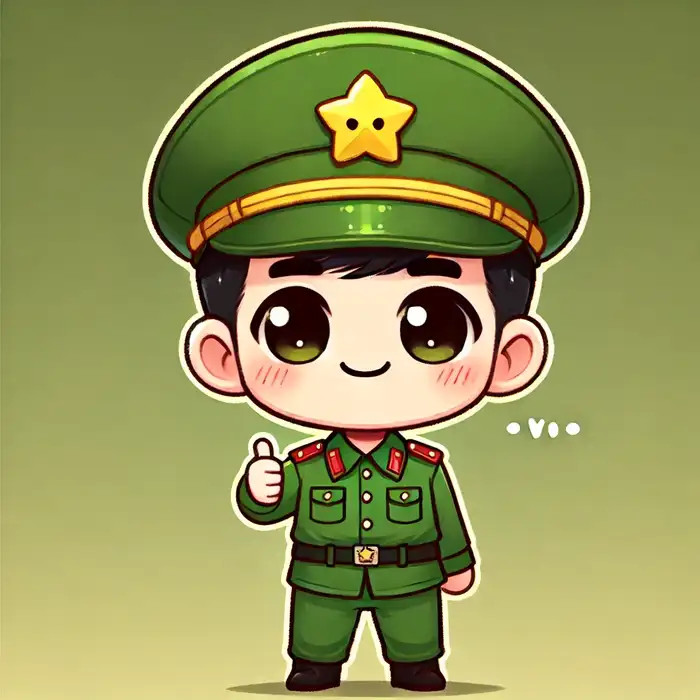 Vẽ chú bộ đội chibi đơn giản và cute