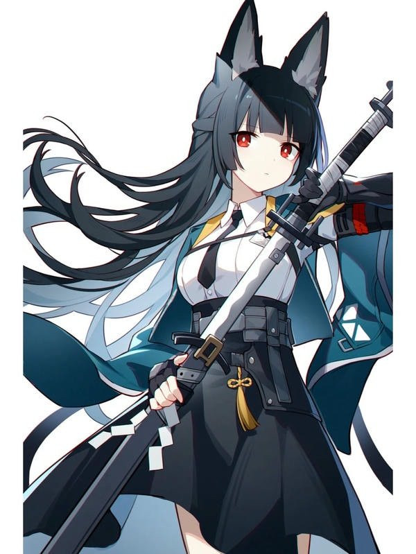 Vẻ đẹp anime nữ cầm kiếm trong bối cảnh giả tưởng