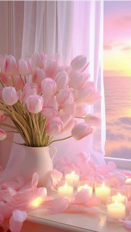 Vẻ đẹp của tulip kiêu kỳ, mơ mộng và đầy ngọt ngào bên cửa sổ