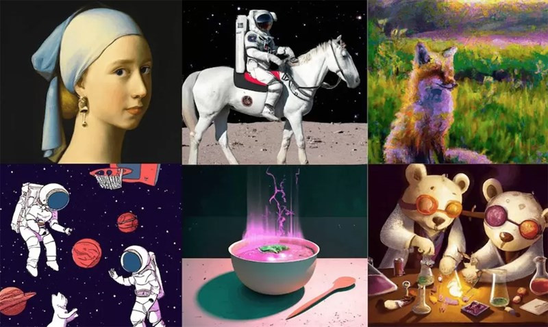 Ví dụ về các hình ảnh đa dạng được tạo ra bởi mô hình DALL-E của OpenAI từ mô tả văn bản