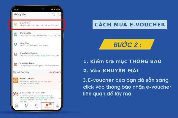 Ví dụ về mã E-Voucher và nơi nhập mã khi thanh toán online