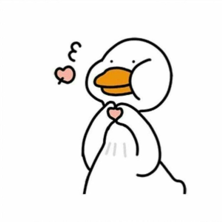 Vịt meme thả tim dễ thương