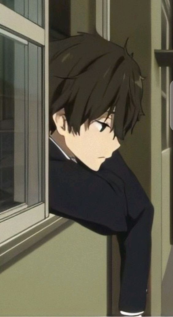 Wallpaper anime buồn dưới ánh trăng cô đơn