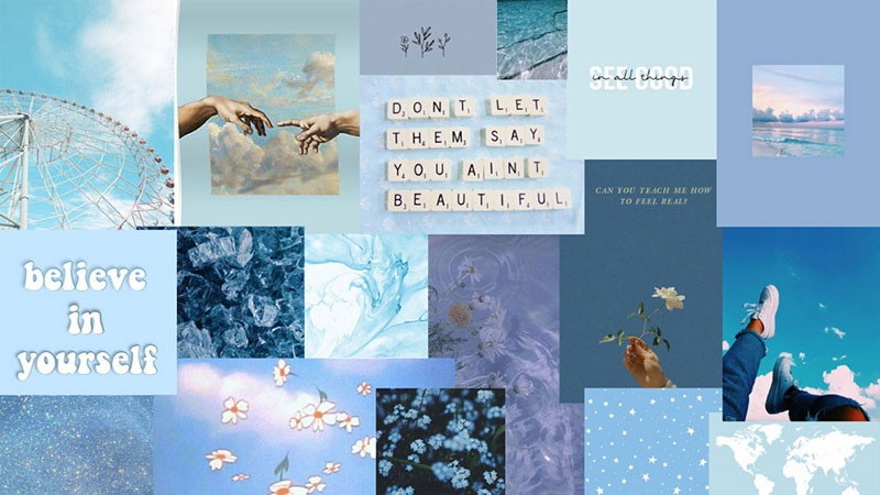 Wallpaper desktop chill với tông màu xanh dương trầm ấm