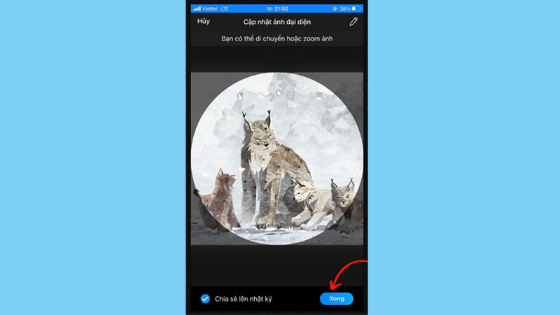 Xác nhận cập nhật ảnh đại diện Zalo trên điện thoại