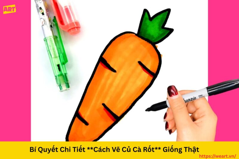 Bí Quyết Chi Tiết **Cách Vẽ Củ Cà Rốt** Giống Thật