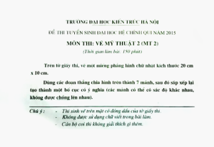 Đề thi trường Đại Học Mỹ Thuật Công Nghiệp Hà Nội qua các năm