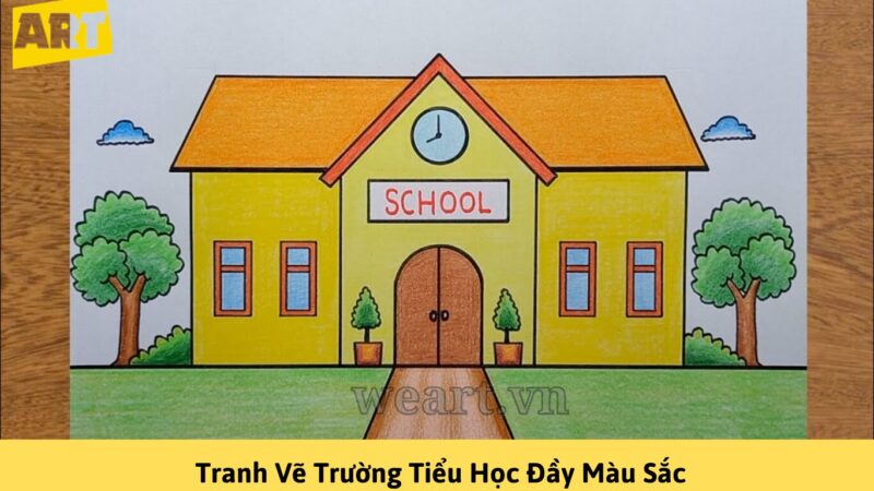 Khám Phá Vẻ Đẹp Tranh Vẽ Trường Tiểu Học Đầy Màu Sắc
