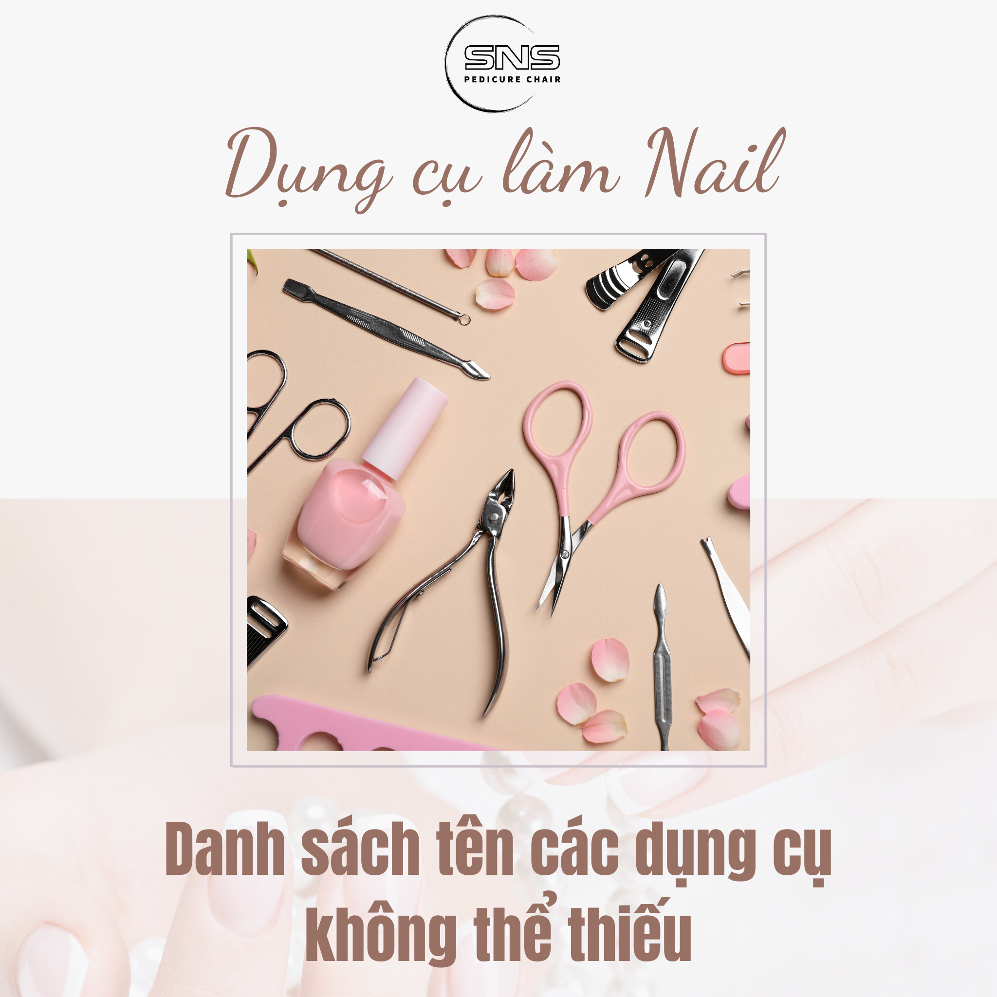 Dụng cụ cần thiết cho cách vẽ móng tay đơn giản tại nhà cho người mới bắt đầu, bao gồm sơn móng, cọ vẽ, dụng cụ chấm bi