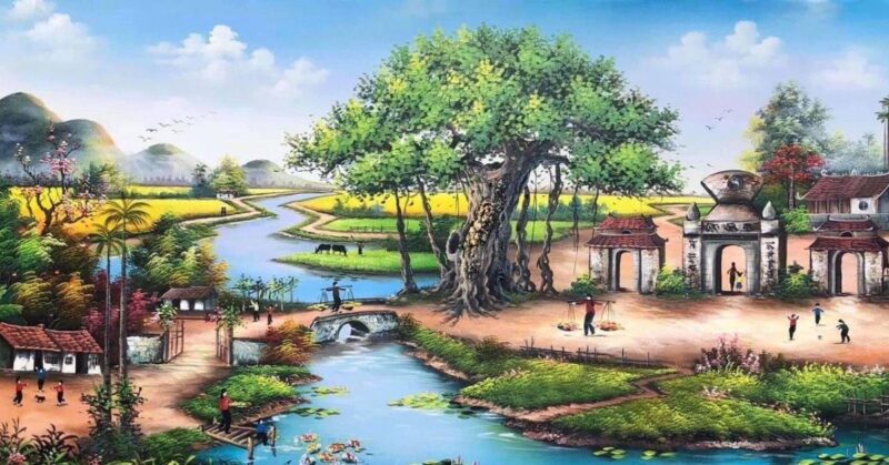 Khám phá cách vẽ cảnh đẹp quê hương đơn giản và chi tiết Kỹ thuật phác thảo đường nét cơ bản trong cách vẽ cảnh đẹp quê hương với nhà tranh và cây cối