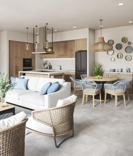 Hình ảnh minh họa nguồn gốc và lịch sử phát triển của kiến trúc Địa Trung Hải cổ điển với tường vôi và mái ngói