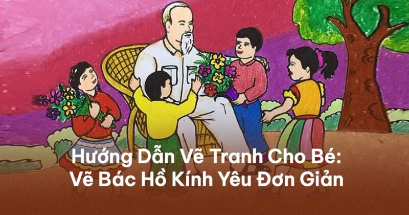 Hướng Dẫn Chi Tiết Cách Vẽ Bác Hồ và Thiếu Nhi Các bước phác họa chi tiết khuôn mặt Bác Hồ trong hướng dẫn cách vẽ Bác Hồ và thiếu nhi