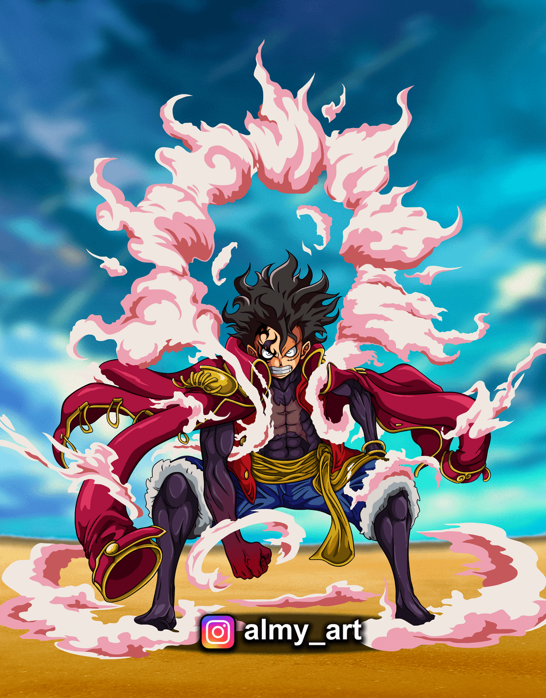 Hướng dẫn phác họa Luffy Gear 5 từ những bước đầu tiên đơn giản với các đường nét cơ bản