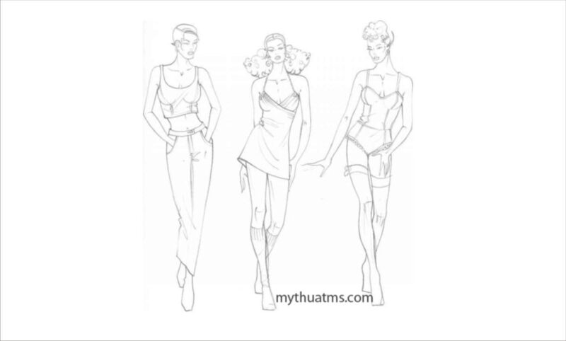Bản phác thảo các dáng người cơ bản trong tạo dáng và trang trí thời trang mỹ thuật 9
