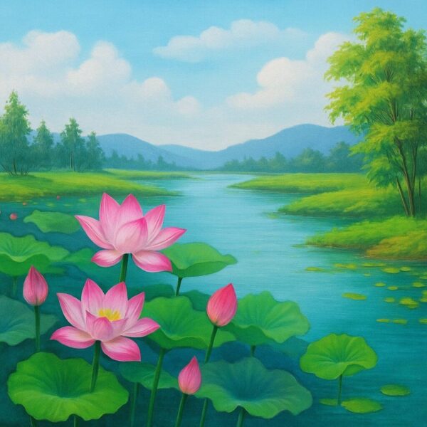 Bí quyết cách vẽ lá sen đơn giản cho người mới bắt đầu Phác thảo khung hình tròn cơ bản cho lá sen bằng bút chì để bắt đầu vẽ