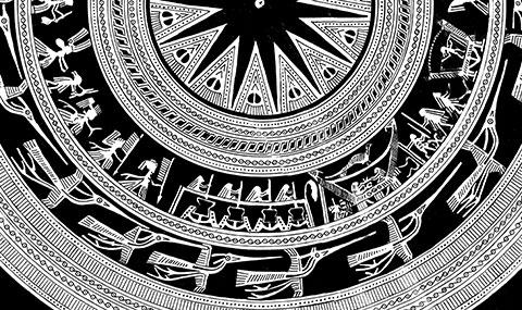 Tổng quan hình ảnh trống đồng Đông Sơn cổ vật với các hoa văn đặc trưng và cấu trúc