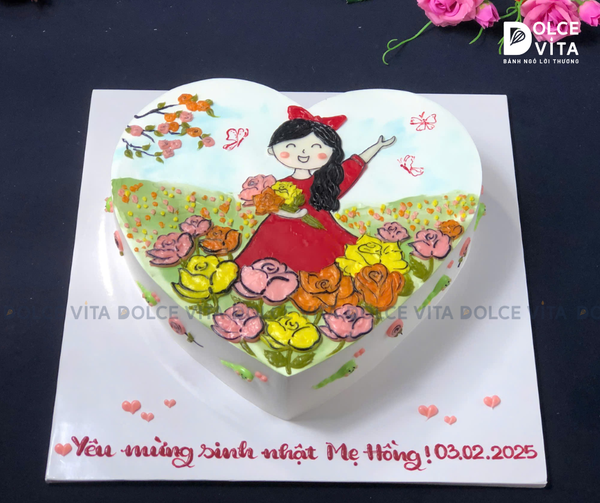 bức tranh vẽ bó hoa rực rỡ sắc màu tặng mẹ nhân dịp sinh nhật thể hiện tình yêu