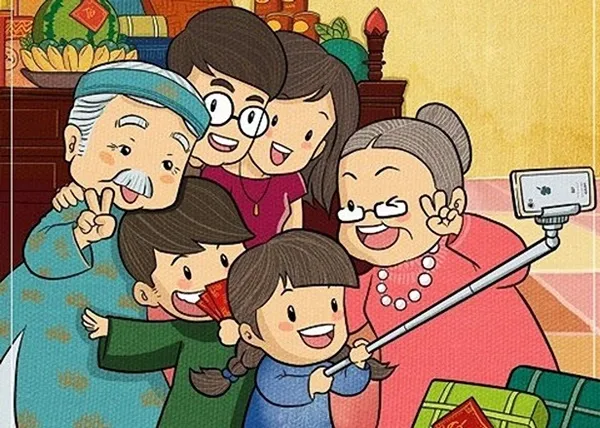 Tranh Vẽ Đề Tài Gia Đình: Nơi Lưu Giữ Yêu Thương Tranh vẽ đề tài gia đình với hình ảnh cả nhà sum họp ấm cúng bên nhau trong phòng khách