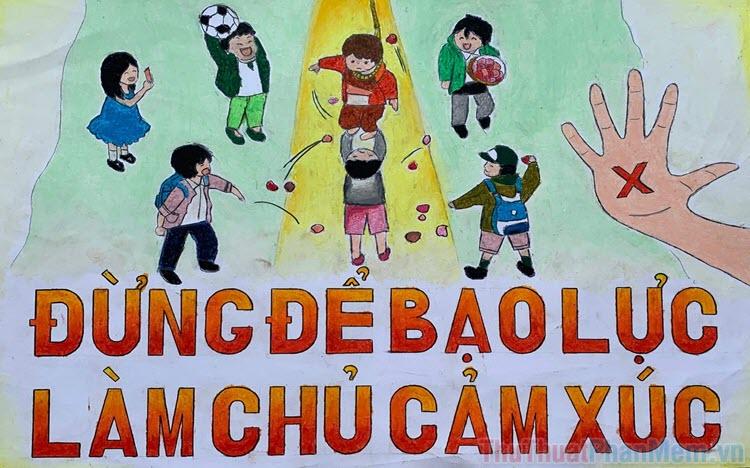 Vẽ tranh chống bạo lực học đường: Ngôn ngữ nghệ thuật mạnh mẽ Tranh vẽ mang ý nghĩa sâu sắc về phòng chống bạo lực học đường trong môi trường giáo dục