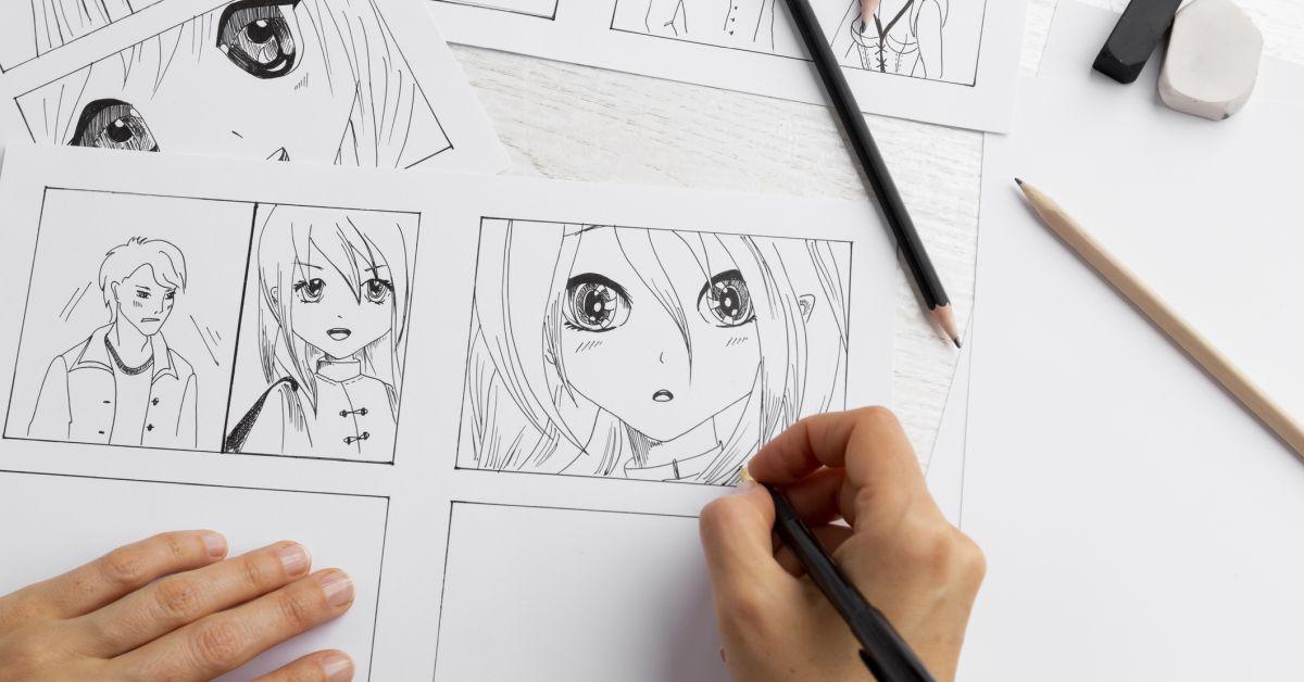Bức tranh trường học anime hoàn chỉnh với màu sắc tươi sáng và chi tiết cảnh quan