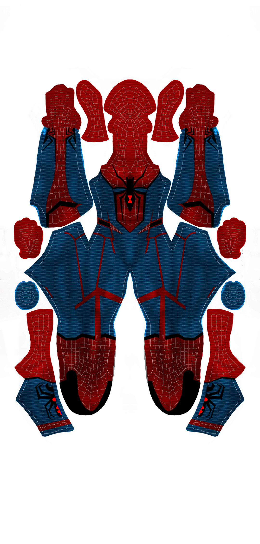 Hướng dẫn chi tiết vẽ họa tiết mạng nhện trên trang phục và mặt nạ của siêu nhân người nhện