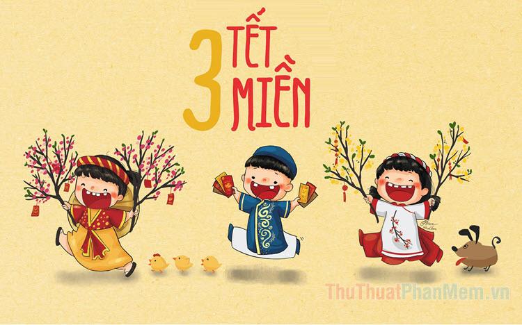 Tranh vẽ ngày tết đơn giản tái hiện cảnh gia đình sum vầy bên mâm cỗ, tràn ngập tiếng cười