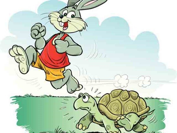 Tranh vẽ truyện cổ tích cuộc đua thú vị giữa Rùa kiên trì và Thỏ nhanh nhẹn