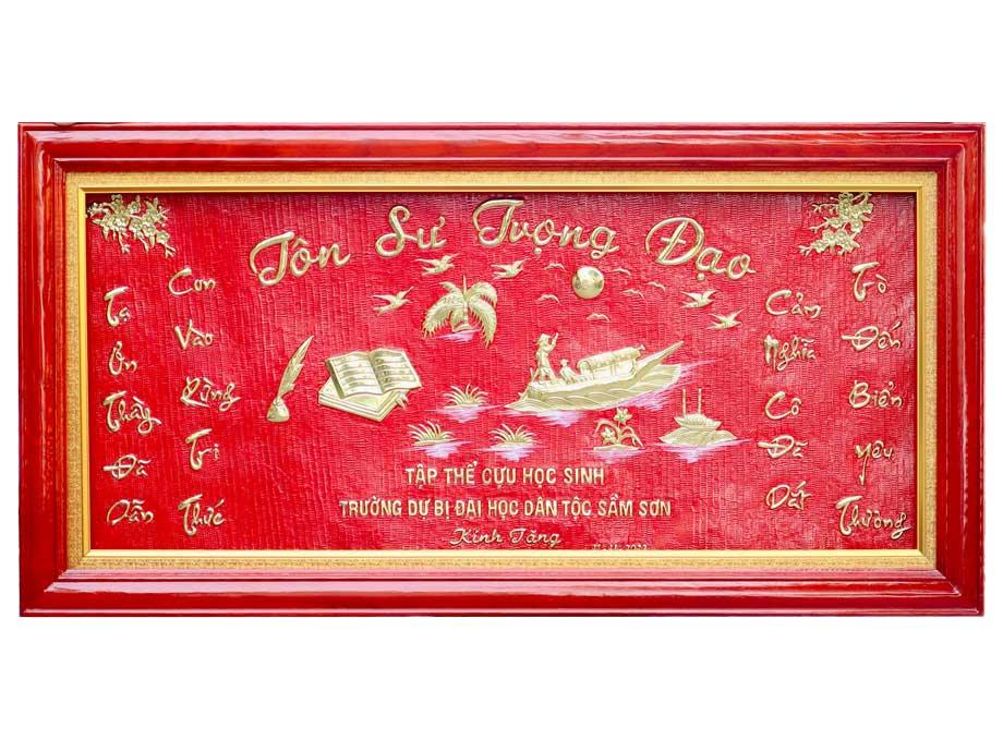 Bức tranh tôn sư trọng đạo ý nghĩa học trò tặng hoa tri ân thầy cô giáo kính mến