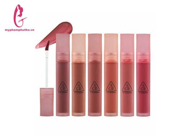 Mô tả màu 3CE Sepia, sắc thái nâu đỏ đất hoặc nâu cam cháy đặc trưng của son 3CE.