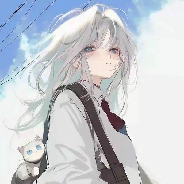 Ảnh anime girl tóc đen mắt xanh lạnh lùng nhìn thẳng