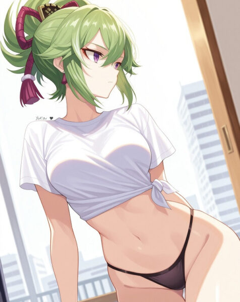 Ảnh Kuki Shinobu với mặt nạ che nửa khuôn mặt bí ẩn