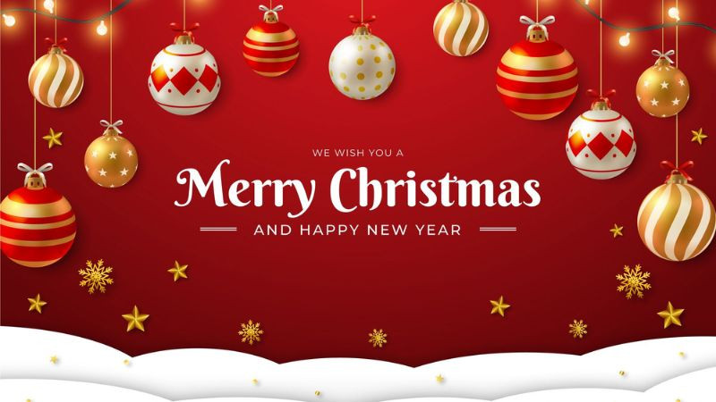 Tuyển tập **hình ảnh Giáng sinh và năm mới** ấn tượng Ảnh quả châu đỏ trên cây thông Noel