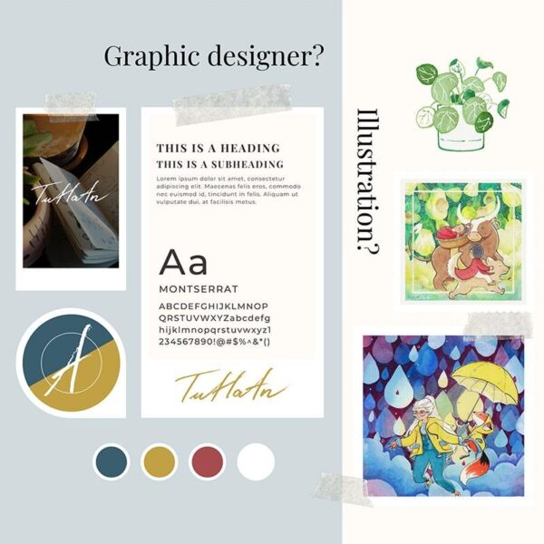 Minh họa các chuyên môn khác nhau của họa sĩ thiết kế phim hoạt hình, từ tạo hình nhân vật đến thiết kế môi trường.