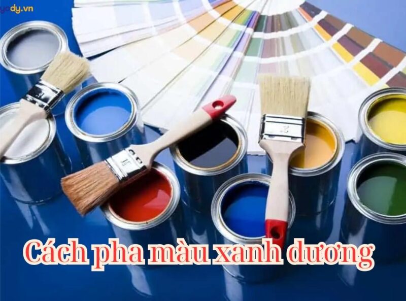 Hướng dẫn pha màu xanh da trời nhạt đơn giản bằng cách thêm màu trắng vào màu xanh dương.