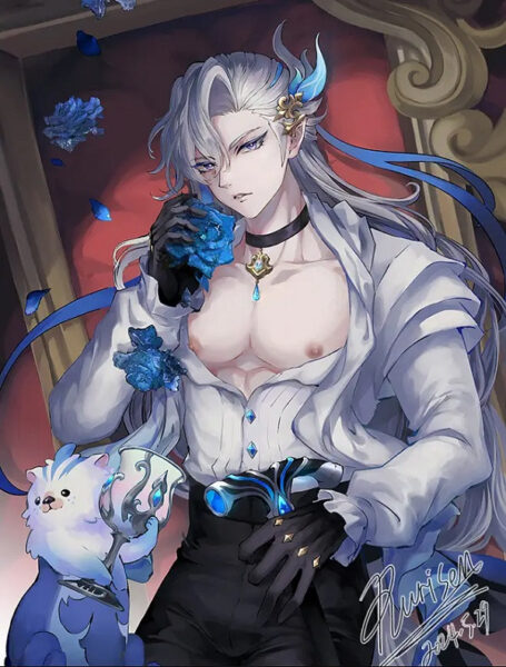 Cảnh Neuvillette nhìn xa xăm qua cửa sổ