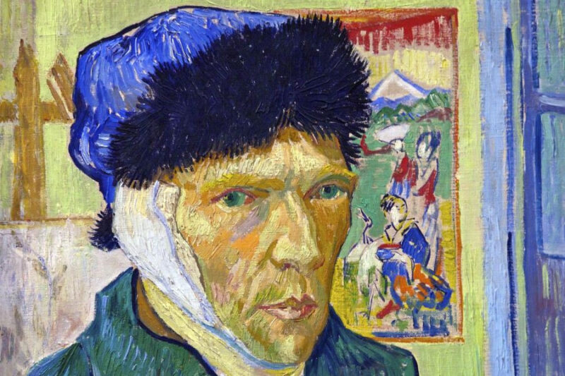 Chân dung họa sĩ Vincent Van Gogh với nét mặt suy tư