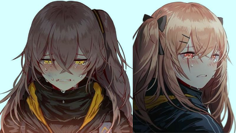 Khám Phá Thế Giới Hình Ảnh Anime Khóc Cười Đầy Cảm Xúc Cô gái anime với ánh mắt rơm rớm nhưng nở nụ cười lạc quan, thể hiện cảm xúc phức tạp trong hình ảnh anime khóc cười.