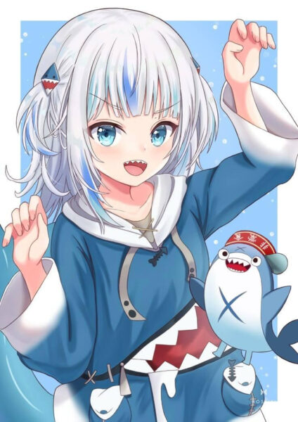 Gái anime phong cách dễ thương với mái tóc hồng và đôi mắt to tròn